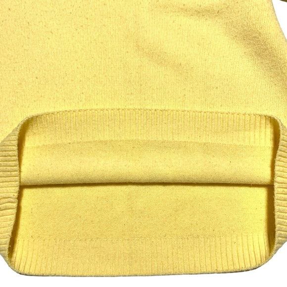 Light Yellow Ribbed Short Sleeves Knit Sweater Size 2 - Picture 7 of 9